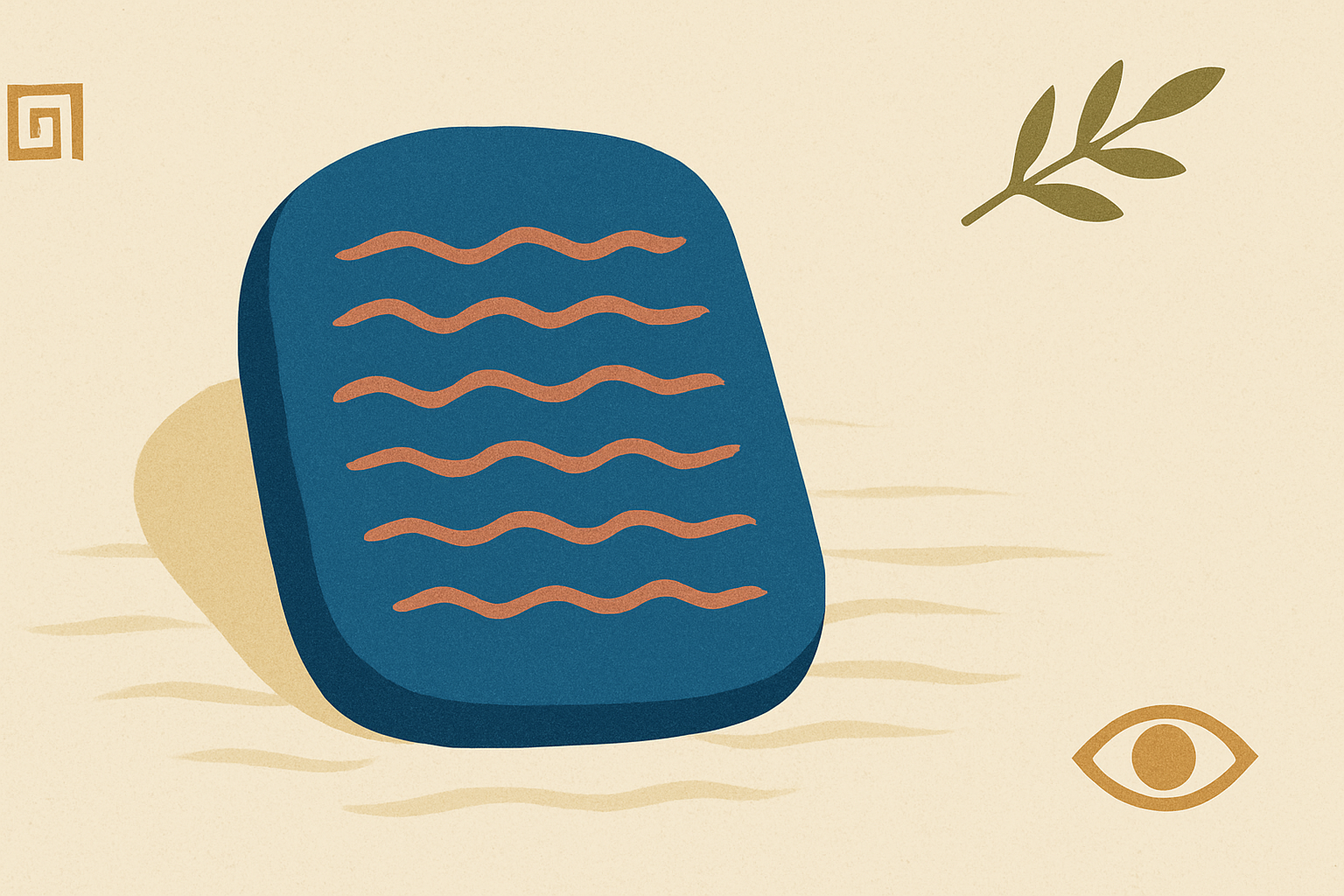 Illustrated banner: a tablet displaying picture cards next to a microphone icon and a warm coffee cup, cream background